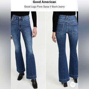 Good American Women's Good Legs Flare Deep V Back Jeans